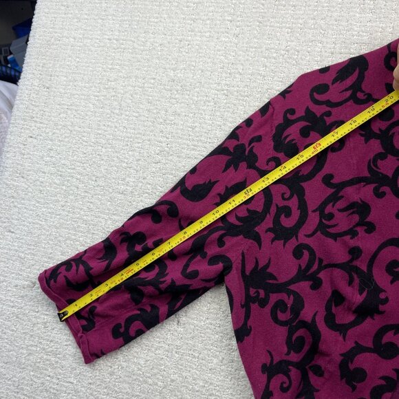 Sharagano Studio Cropped Bolero Cardigan Wom XL Baroque Damask Pink Floral AOP - Picture 9 of 14